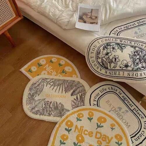 Nordic Simple Style Family Decorative Floor Mats Bedroom Bathroom Toilet Non Slip Carpet Door Entrance Porch Absorbent Foot Mat