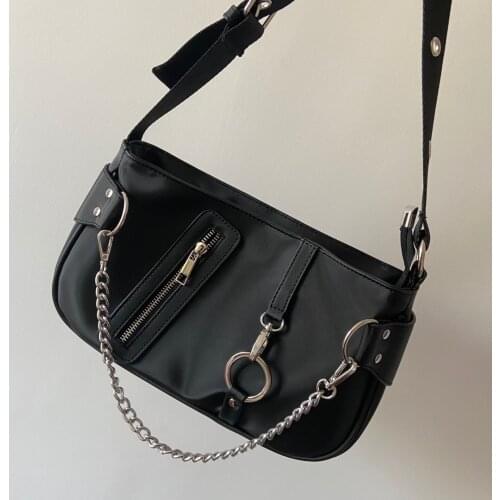 Nylon Cloth Chain Women Underarm Shoulder Bag Cool Girls Fashion Baguette Handbag Design Female Portable AII Match Messenger Bag