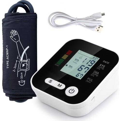 New Automatic Digital Upper Arm Blood Pressure Monitor sphygmomanometer Tonometer tensiometer Heart Rate Pulse Meter BP Monitor