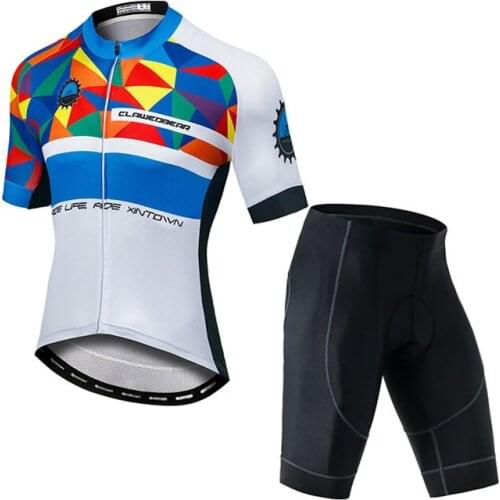 Men polyester motorbike clothes wholesale soft breathable cycling shorts sleeve wear ODM E-bike fashion set