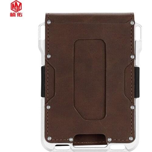 New Aluminum Alloy Plus Seal Horse Leather Multifunctional Wallet Simple Design Outdoor Card Holder Card Holder