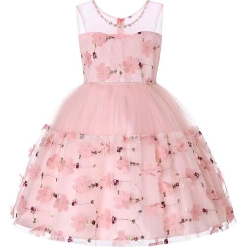 Dresses for girls Flower Girl Dress princess Floral Baby Girls Dresses Vestido Wedding Party Children Clothes Birthday Clothing