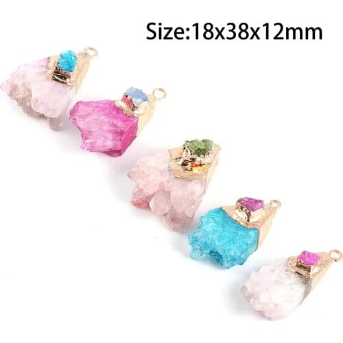 Natural Stone Irregular Pendants Agates Crystal Charms for DIY Jewelry Making Necklaces Bracelet Reiki Healing Jewellery Gift