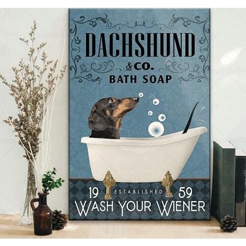 German Shepherd Bath Soap Wash Your Paws Poster Wall Art Decor Home Pub Bar Club Decoration Home Decoration Picture