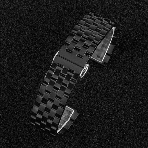 18mm 20mm 22mm Width Stainless Steel Band Watch Band Push Button Clasp Bracelet Wristband Wristwatch Strap Replacement