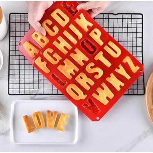 Silicone Large Alphabet Ice Chocolate Letter Mould Stencil Cake Jelly Cupcake Baking DIY Cake Mold Pastry Kitchen Accessories