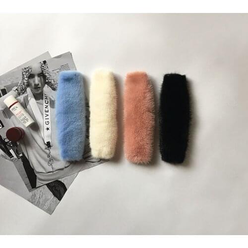 25cm Replacement Bag Strap Genuine Real Mink Fur Handbag Should Straps Handle For Women Purse Belts Charm Winter Accessories