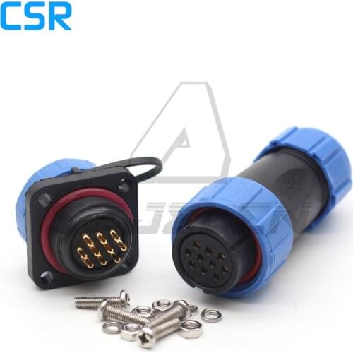SP21 10pin waterproof connector IP68 female male square Panel Mount Aviation Plug Cable Connector