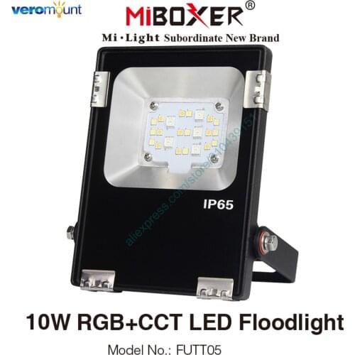 MiBoxer FUTT05 10W RGB+CCT LED Floodlight AC85-260V IP65 Waterproof Outdoor Lighting 2.4G RF Remote WiFi APP Alexa Voice Control