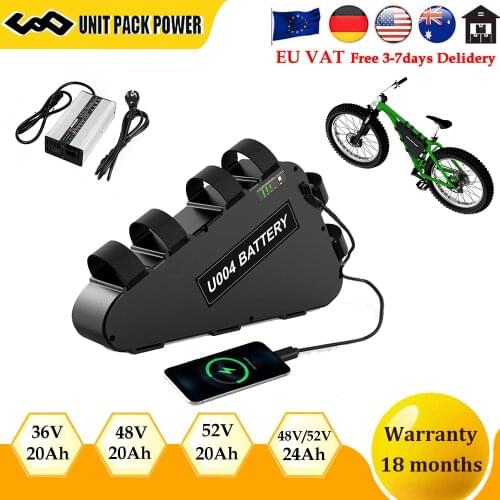 48V Ebike Battery Pack 20Ah 52V 36V E Bike Baterie Electric Bicycle Triangle Lithium Ion Bateria for Bafang 1000W 1500W 1800W