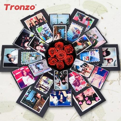 Tronzo Surprise Explosion Box Hexagon Valentine Wedding Gift Confession DIY Photo Album Box Gift for Anniversary Birthday Patry