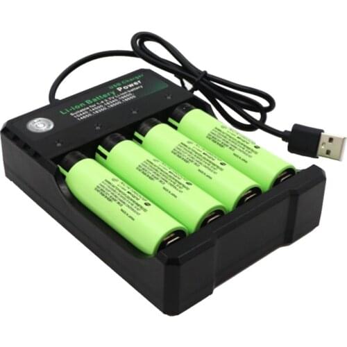 USB 18650 Battery Charger Black 4 Slots AC 110V 220V Dual For 18650 Charging 3.7V Rechargeable Lithium Battery