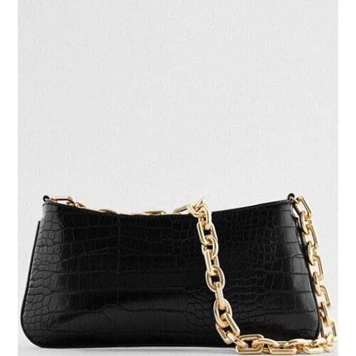 Vintage Fashion Square Tote Bag 2021 New Quality Leather Womens Designer Handbag Crocodile pattern Chain Shoulder Messenger Bag