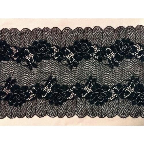 Top quality 17.5cm luxurious elastic flora jacquard lace, soft and elegant lace trimming,XERY-HES1011C