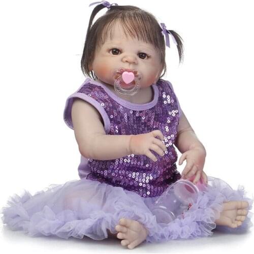 High quality 22"55cm Silicone Reborn Baby Dolls Vinyl Bebe Reborn Babies Handmade Alive Lifelike Girl Toys Christmas Gift Boneca