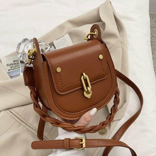 Saddle Bags For Women 2020 Vintage Pu Leather Oblique Satchel 2 Strap High Quality Ladies Handbag Casual Crossbody Bag bolsos