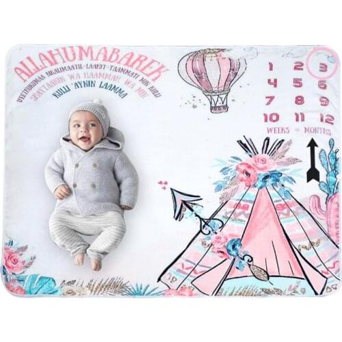 1 Set Baby Monthly Record Growth Milestone Blanket Newborn Photography Props Kit