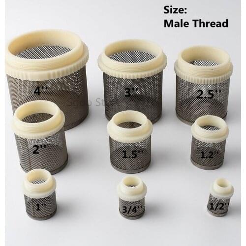 1pc SS304 External Thread Filter Garden Irrigation Fittings Aquarium Water Pump Protect Hose Mesh Filter Fish Tank Filter Cup