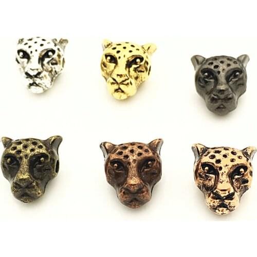 20pcs Metal leopard Head Bracelet Necklace Accessories DIY Jewelry Making DM041810