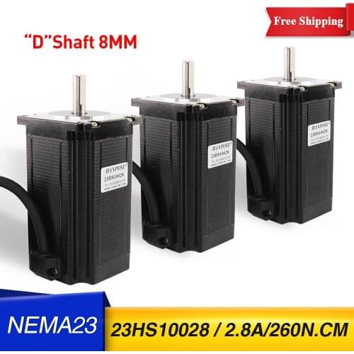 3pcs Nema 23 Stepper Motor 4-Lead 260N.cm 100mm 2.8A 23HS10028 57x100mm stepper motor shaft 8mm for 3D Printer 57 step motor