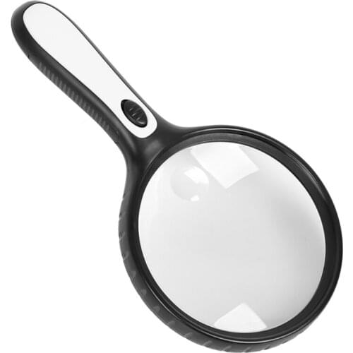 4 LED Illuminated Lighted Magnifier 3-6X Handheld Large Magnify Glass