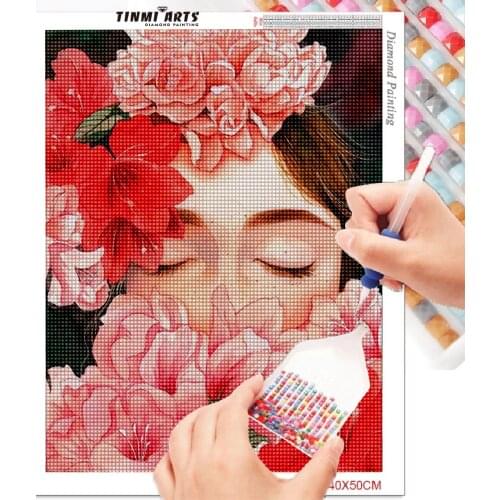 5D DIY Diamond Painting Cartoon Girl Portrait Full Square/Round with AB Drill Diamond Embroidery Mosaic Kit Handmade Gift