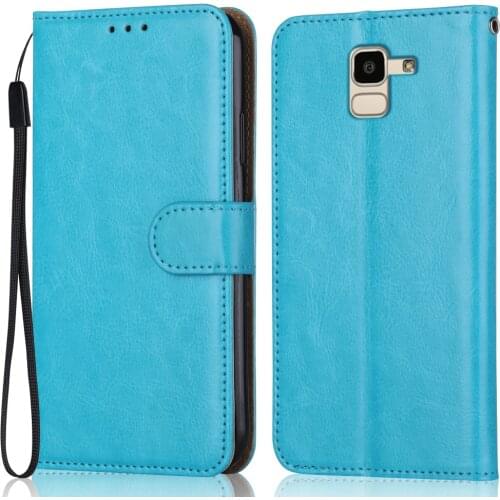 Wallet Flip Case for Para on Samsung Galaxy J6 2018 J600 J600F SM-J600F Cover Leather Fitted Case with Strap Phone Bag