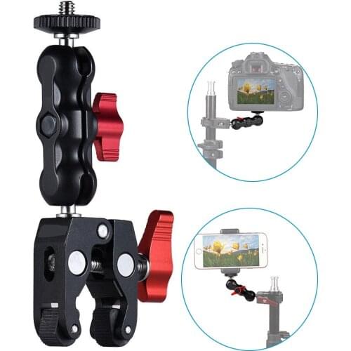 CNC Aluminum Alloy Mount Holder Clamp Video Recording Adaptor Stands Supports for Gopro Hero SJcam DJI OSMO DSLR Cameras Phones