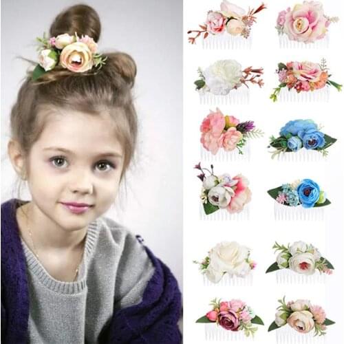 Children Hair Combs Clips Flower Crown Princess Headdress Sweet Hair Jewelry Hair Pins for Girls Kids Hair Accessories Headwear