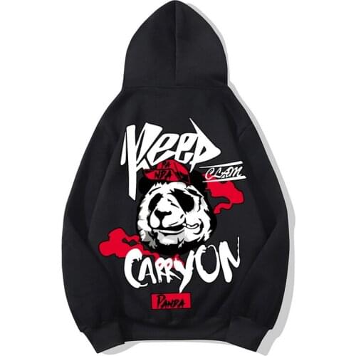 Hip Hop Hoodie Pullover Men Sweatshirt Panda Cartoon winter warmcotton Hoodies Fashion Trend Street Hoodie Streetwear cool men