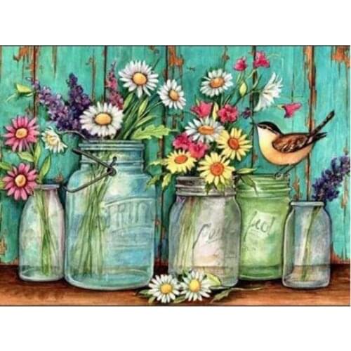 Kexinzu Full Square/Round 5D Diy Diamond Painting Cross Stitch "Flower Scenery" Diamond 3D Embroidery Mosaic Home Crafts 3