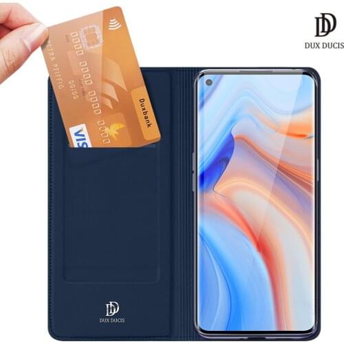 For OPPO Reno 4 5G DUX DUCIS Skin Pro Series Leather Wallet Flip Case Full Protection Steady Stand Magnetic Closure