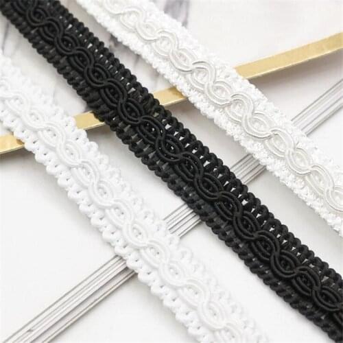 50yards 1CM wide 8-shaped Circle Polyester Lace Band Clothing Accessories Curtain Trims Accessories