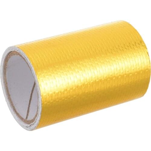1 Roll 5cm*80cm Gold High Temperature Heat Shield Wrap Tape Adhesive Reflective Engine Fiberglass Tape