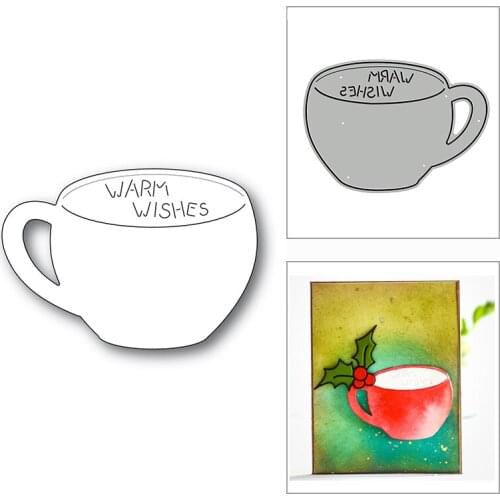 New Warm Wishes Greetings Word Cup 2020 Metal Cutting Dies for DIY Scrapbooking and Card Making Decor Embossing Craft No Stamps