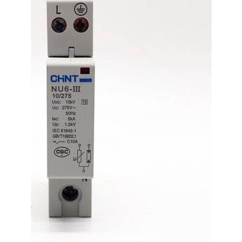 CHINT Surge Arrester NU6-III 1P+N 10KV 275V Low voltage Surge Arrester