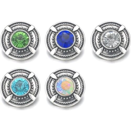 Wholesale w057 Crystal 3D 18mm 20mm Metal Snap Button For Bracelet Necklace Interchangeable Jewelry Women Accessorie Findings