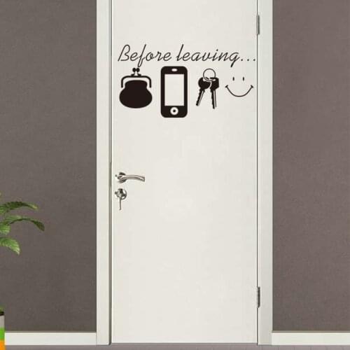 Before leaving Reminder vinyl quotes don't forget door wall art sticker decal kitchen lounge home decor Daily poster Mural