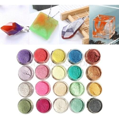 20 Pcs/set Pearlescent Powder Manual DIY Jewelry Filler Crystal Mud Epoxy Resin Color Dye Pigment Drop Shipping