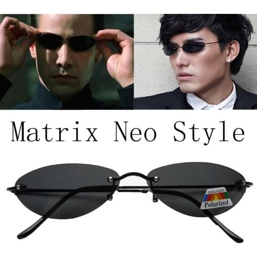 Matrix Neo Style Polarized Sunglasses Ultralight Rimless Men Driving Brand Design Sun Glasses Oculos De Sol