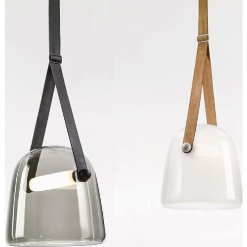 Post-modern luxury Glass Pendant Lights Led Belt Hanging Lamp Living Room Kitchen Light Fixtures Home Decor Suspension Luminaire