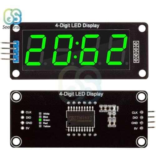 TM1637 Digital Clock Double Dots Module 4-Digit LED Display 0.56" 0.56 Inch Led Clock 7 Segments Tube Module Green Display
