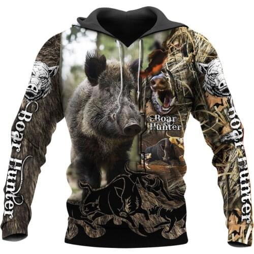 Boar Hunting 3D Printed Hoodies Men/Women Hipster Streetwear Outfit Autumn Boys Hiphop Hood Sweatshirts Tops Clothes Drop ship