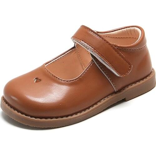 Fashion Girls Leather Shoes Square Toes Childrens Flats For Party Wedding Simple Elegant Kids Shoes Mary Janes School Style New