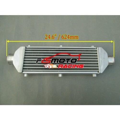17"x6"x2" Front Mount Universal Aluminum Intercooler 430x150x50mm Tube & Fin Turbo 67mm 2.6" In/Out Pipe Direct-Fit 430*150*50