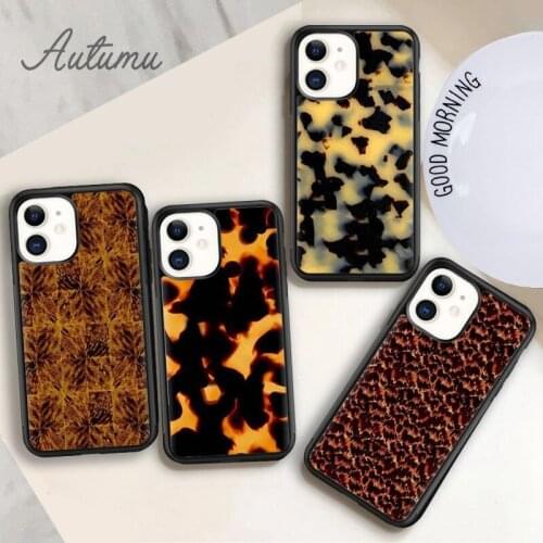 Vintage Tortoise Shell Phone Case for iPhone 11 12 Pro Max mini X XR XS SE 2020 5 6S 7 8 Plus Samsung Galaxy S8 S9 S10 Cover