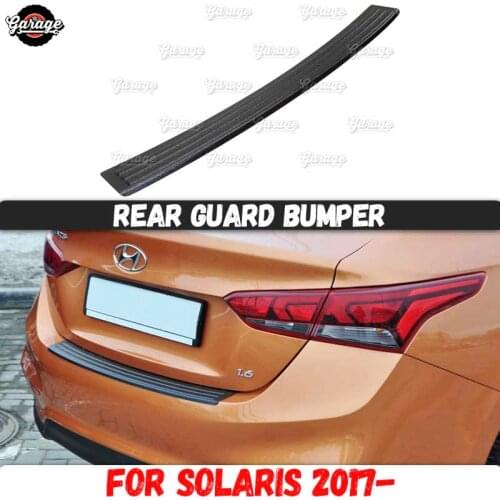 Guard of rear bumper for Hyundai Solaris 2017- ABS plastic accessories trim protective plate of scratches car styling tuning