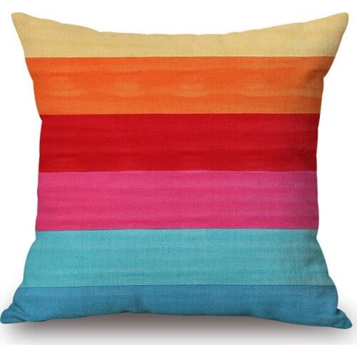 1 piece Brief But Creative Geometric Pattern Seat hug pillow cover Decorative Home Chair Throw Pillow Case Cotton Linen 45x45cm