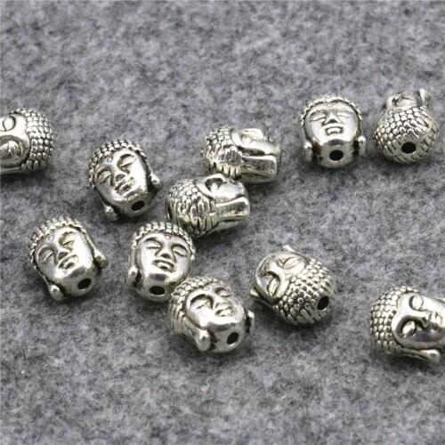 10PCS Buddha Head Shaped Lucky Bracelet DIY Loose Copper Beads Finding Accessories Parts Crafts New Jewelry Making Design 8x10mm