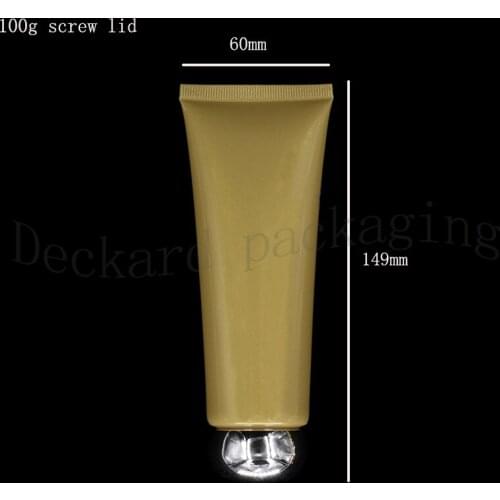 20pcs 100g wholesale empty 3.5oz golden soft tube for wash butter hand cream, facial cleaner 100 ml scrub cream cosmetic tube